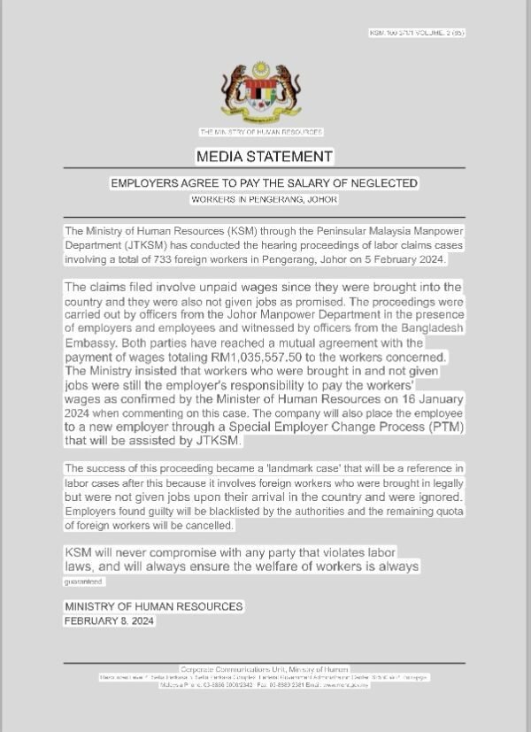 8th February 2024 - Activists: Duped Bangladeshi workers in Malaysia ...