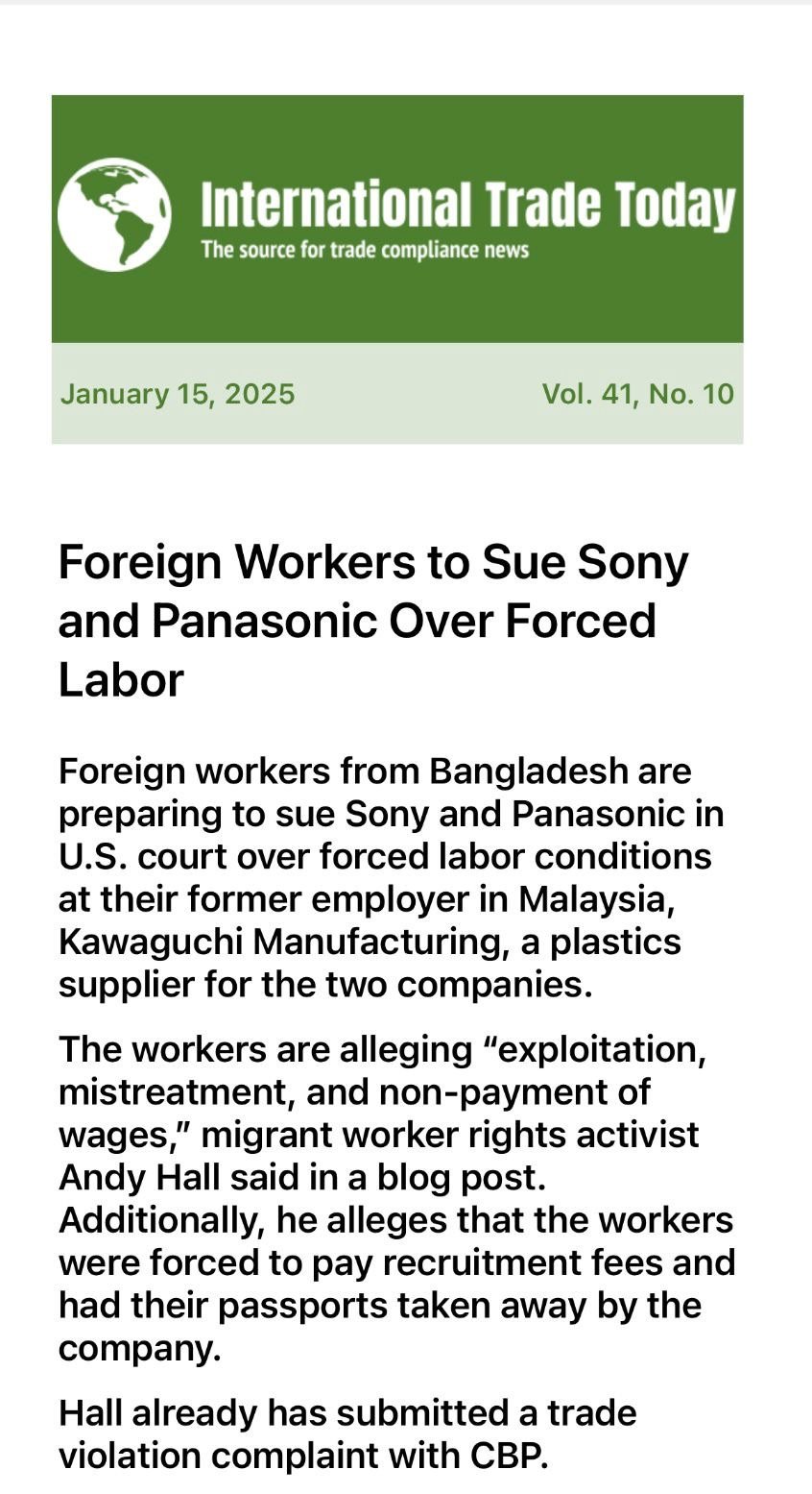 Associated Press 21st May 2025: Migrant workers in Malaysia seek unpaid ...